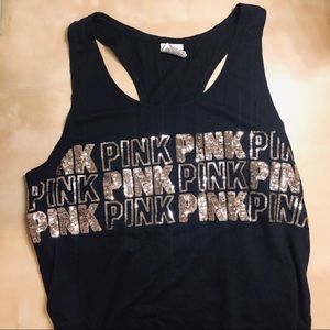 PINK sequined racerback tank